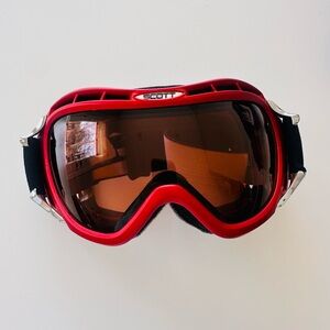 Scott Red Ski Goggles with Brown Tinted Lens
